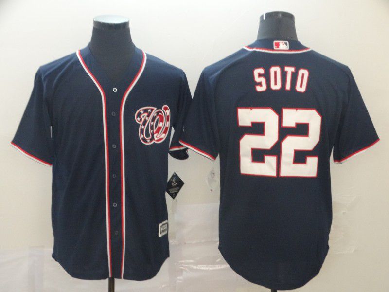 Men Washington Nationals #22 Soto Blue Game MLB Jerseys->new orleans saints->NFL Jersey